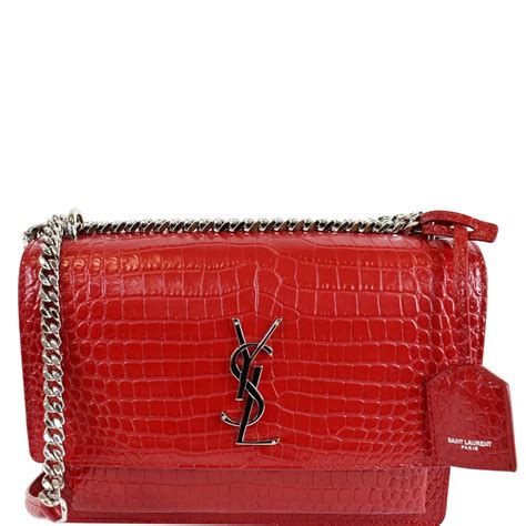 ysl croc bag star red|saint laurent sunset crossbody bag.